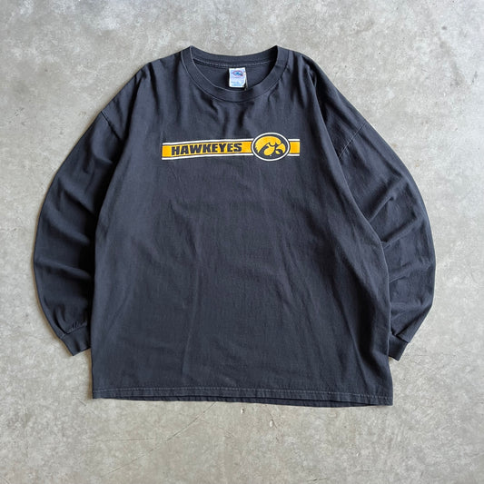 Y2K Black Iowa Hawkeyes L/S Tee