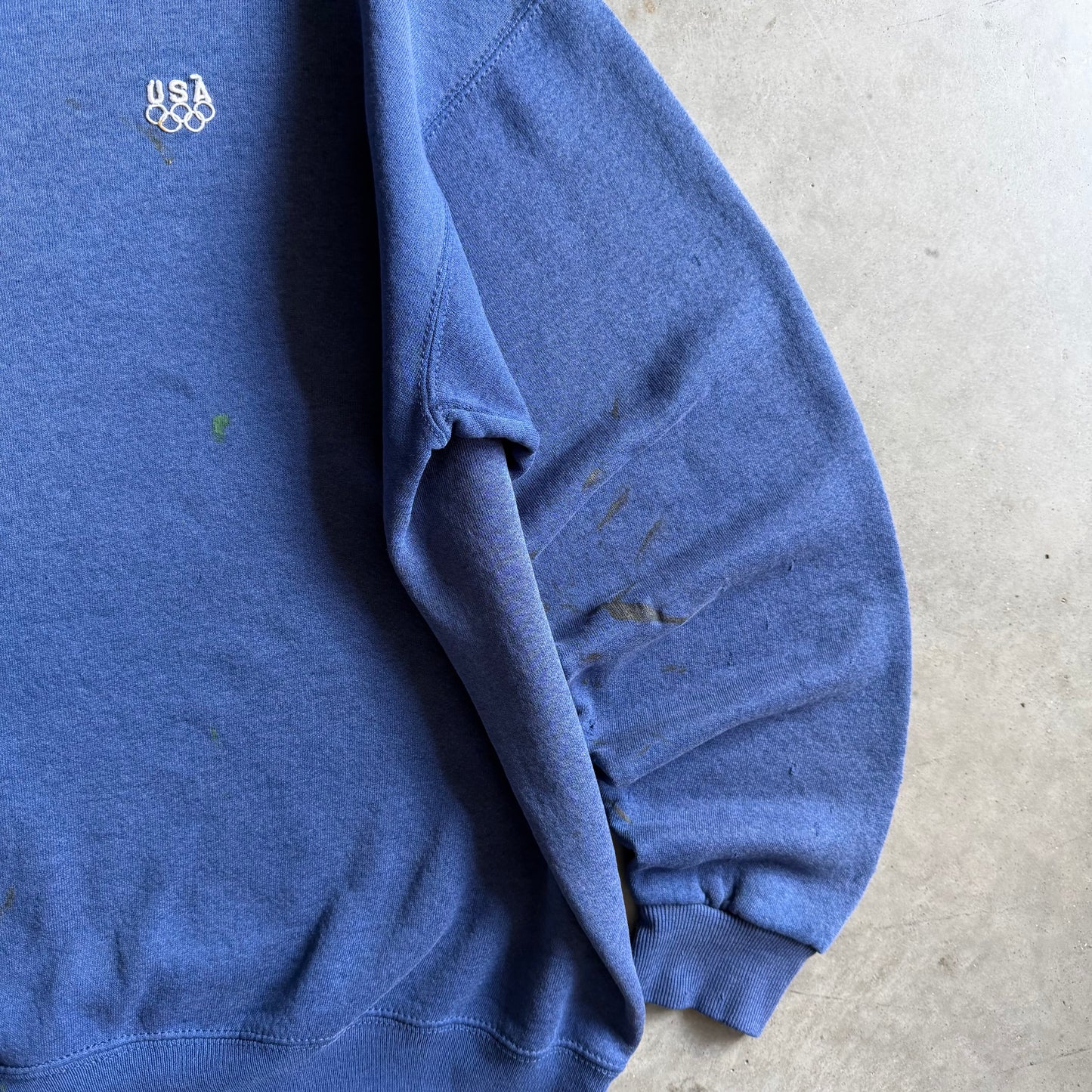 Vintage USA Olympic Distressed Faded Navy Blue Crewneck