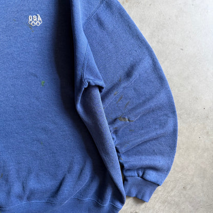 Vintage USA Olympic Distressed Faded Navy Blue Crewneck