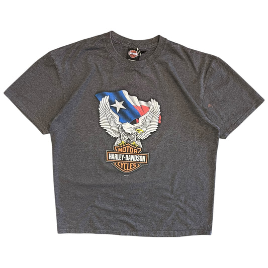 Y2K Harley Davidson Eagle Flag Crest Tee