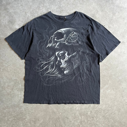 Y2K Liquid Blue Dia De Los Muertos Sugar Skull Tee