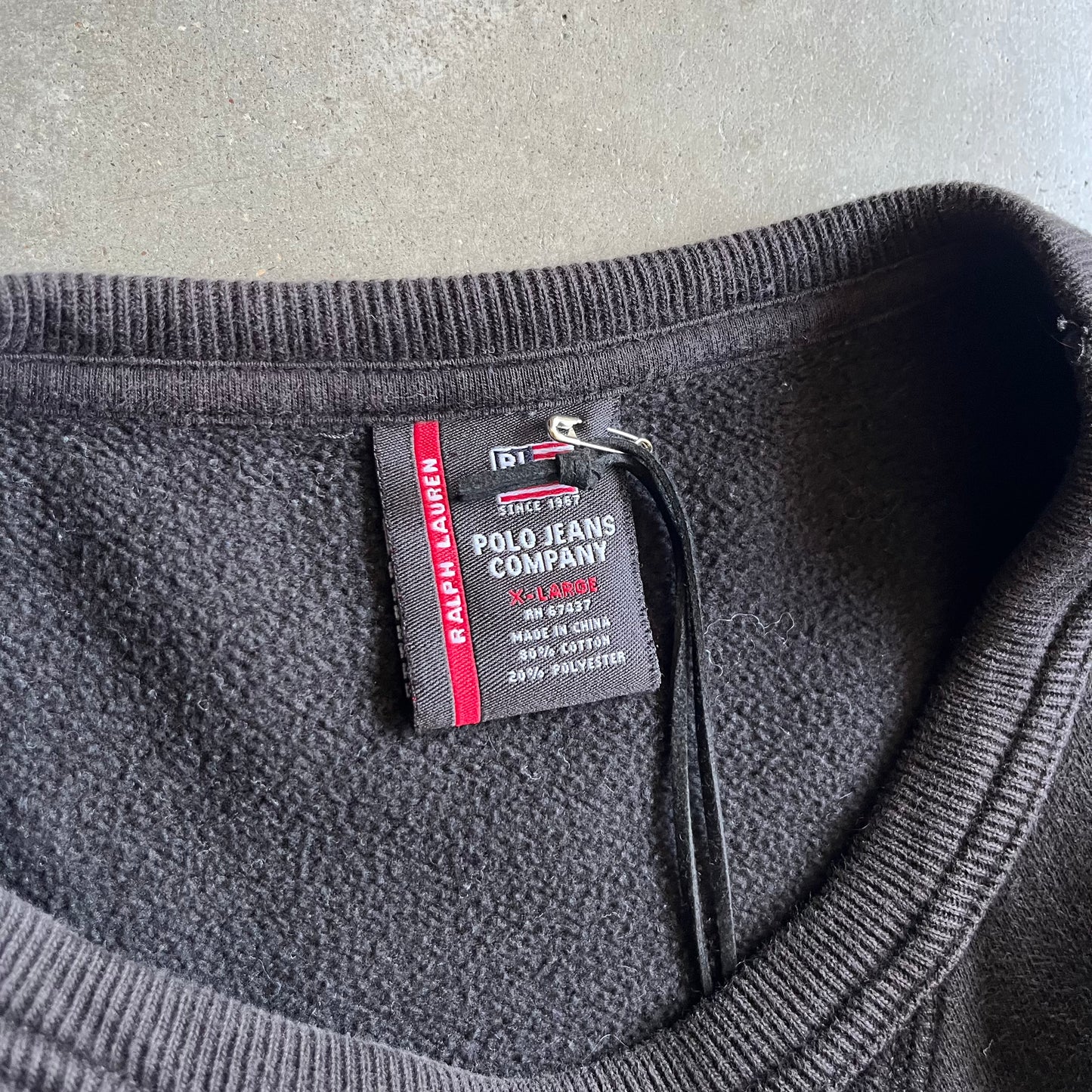Y2K Polo Ralph Lauren Black Spellout Crew Neck