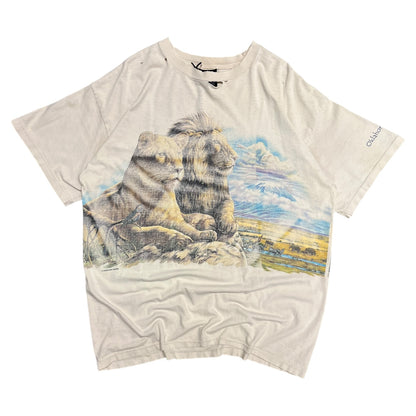 Vintage Thrashed Lion Wrap Around AOP T Shirt