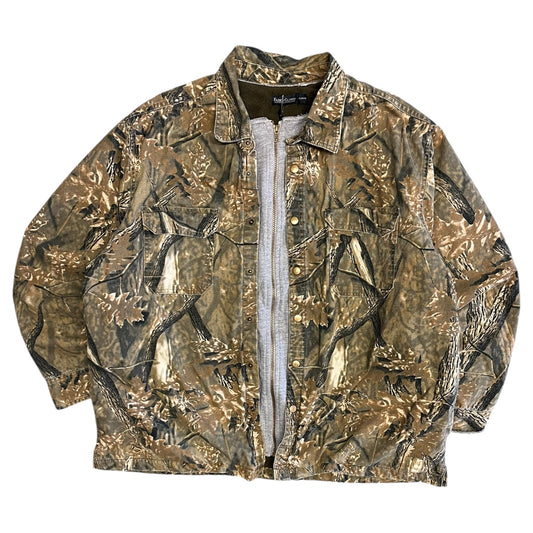 Y2K Faded Glory 2-Layer Camo Overcoat w/ Zip Up