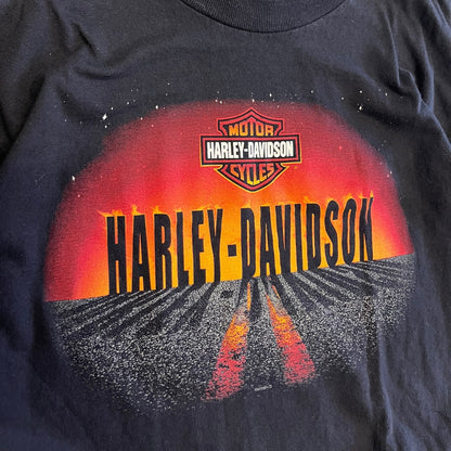 Y2K Harley Davidson Solar Flare Spell Out Tee