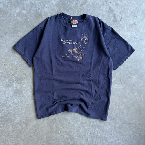 Vintage Harley Davidson Navy Embroidered Eagle Shirt