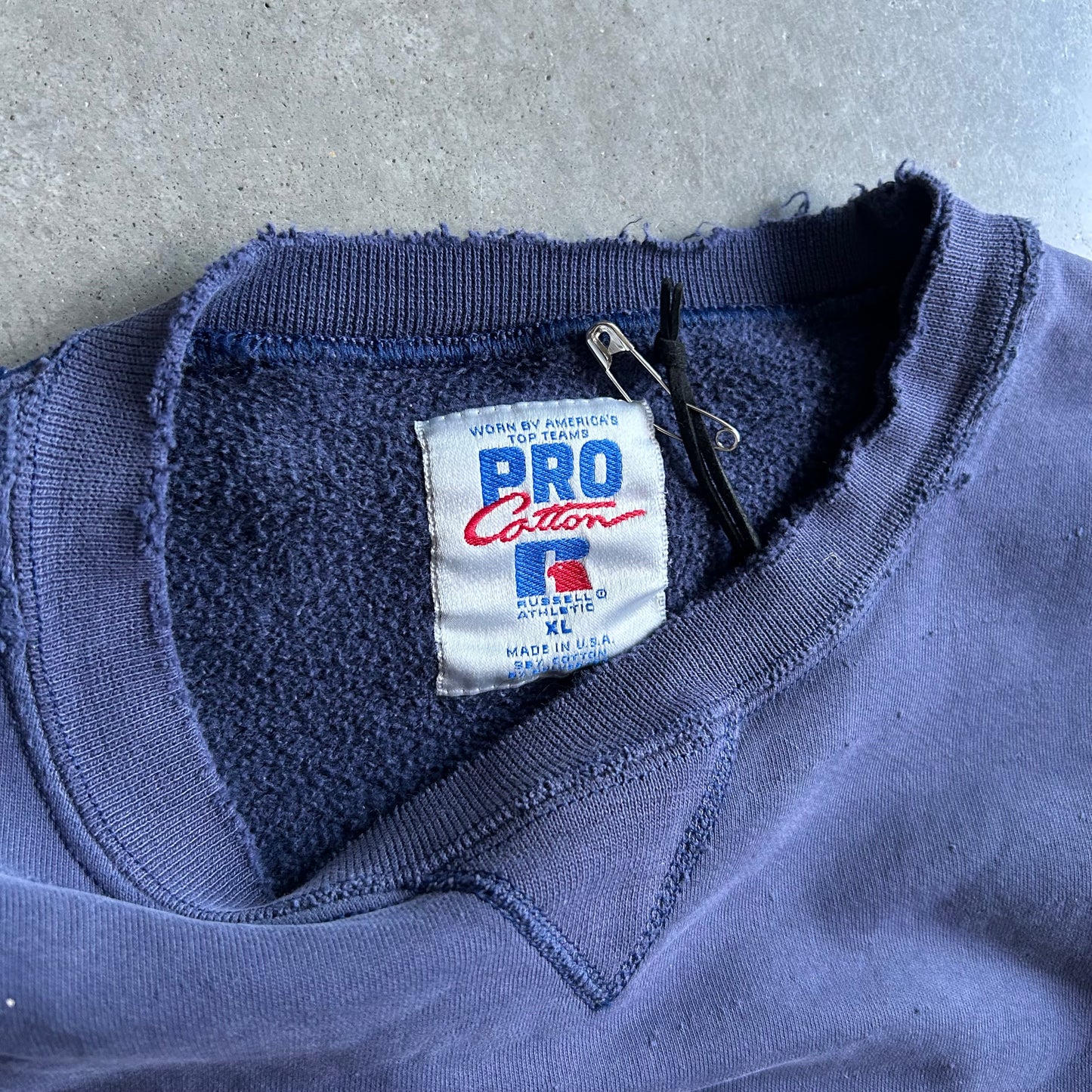 Vintage Russell Pro Cotton Faded Navy Sweatshirt