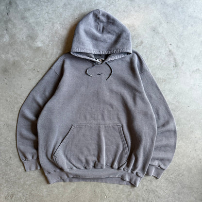 Vintage Nike Stone Grey Center Swoosh Baggy Hoodie