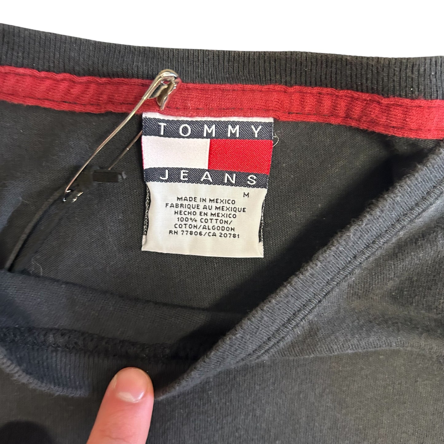 Y2K Tommy Hilfiger Denim Black Tee