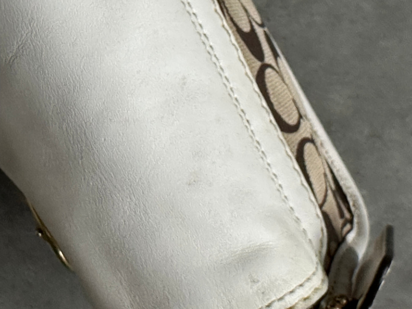 Coach Y2K Signature Mini Shoulder Bag Tan/White