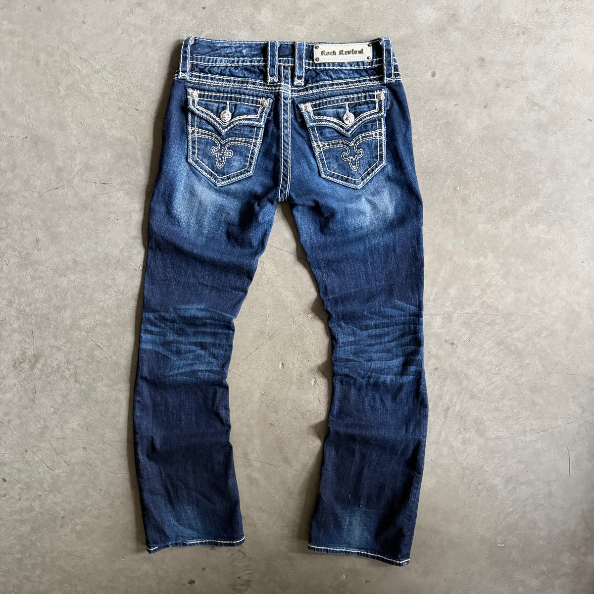Women’s Rock Revival Shelly Boot Cut Flair Jeans Dark Wash