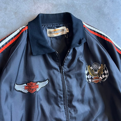Vintage 70s Harley Davidson Nylon Jacket W/ Patches