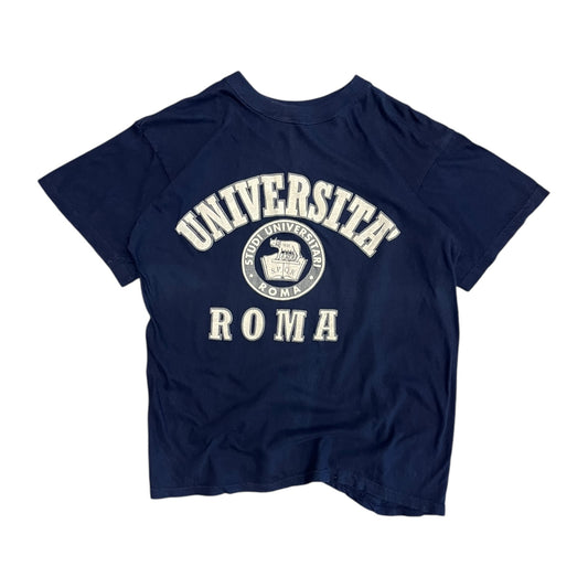 Vintage Universita Roma Navy T Shirt