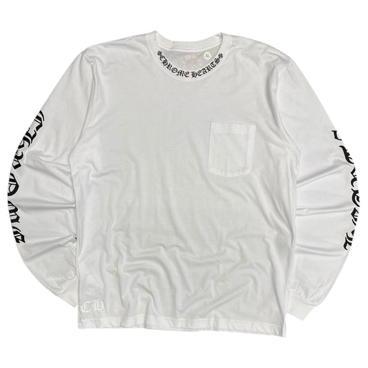 Chrome Hearts White Neck Print Longsleeve T Shirt