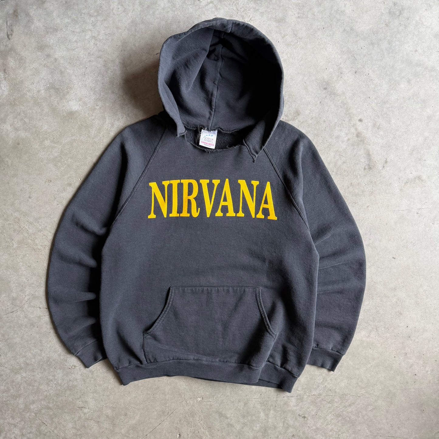 Vintage Nirvana Spell Out Smiley Face Euro Bootleg Hoodie