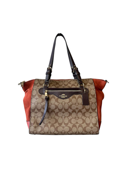 2021 Coach Kleo Carryall in Signature Canvas Khaki/Multi Handbag