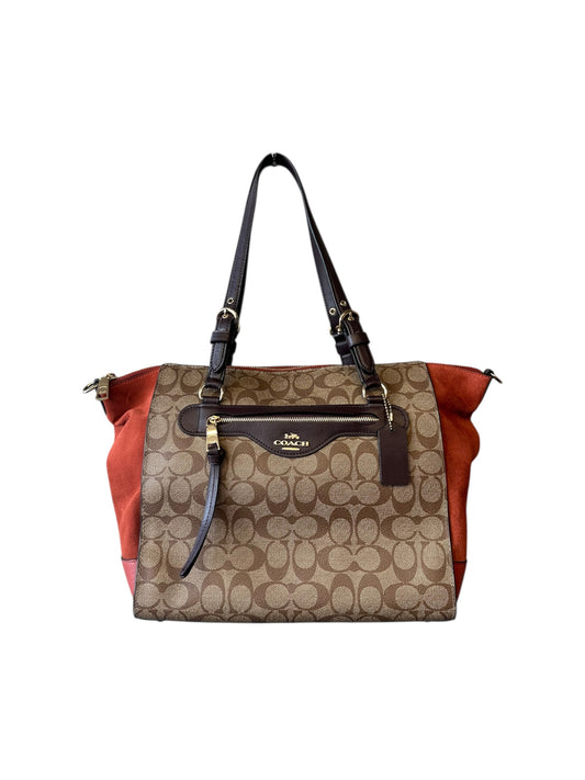 2021 Coach Kleo Carryall in Signature Canvas Khaki/Multi Handbag