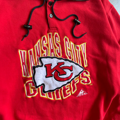 Y2K Kansas City Chiefs Sun Faded Embroidered Hoodie