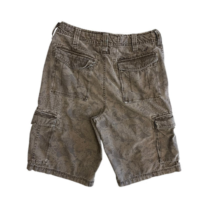 Y2K Urban Pipeline Brown Paisley Cargo Shorts