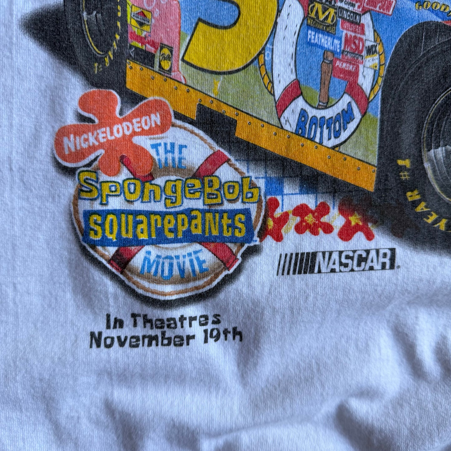 Vintage SpongeBob SquarePants Movie NASCAR Kyle Busch Tee