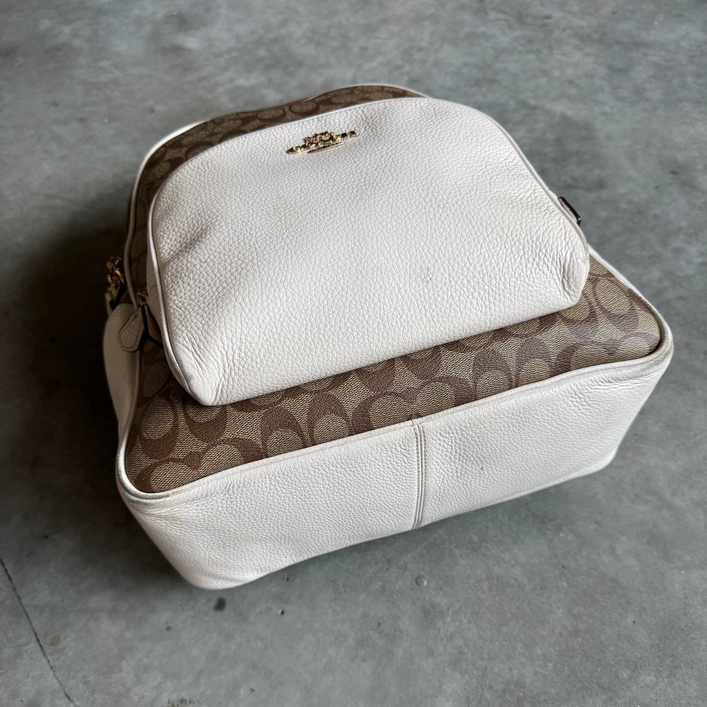Coach Large Court Backpack Signature Canvas