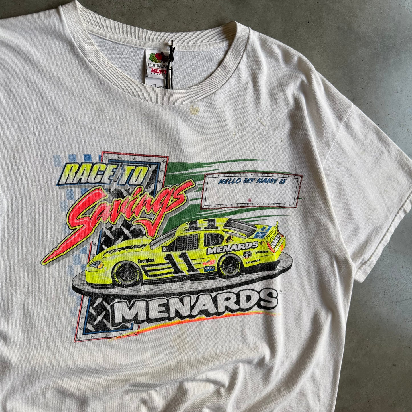 Vintage Menards “Race To Savings” Stock Car Tee