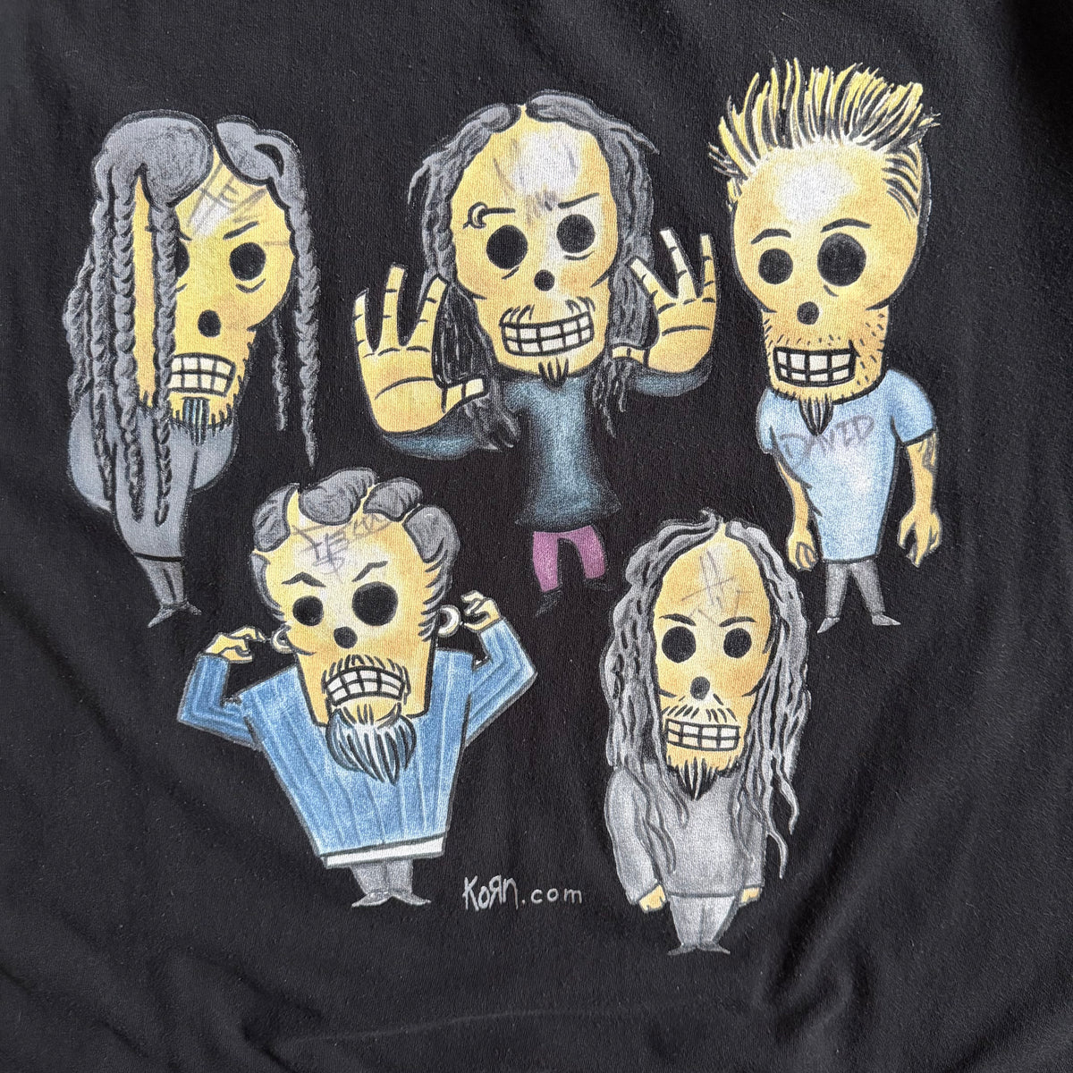 Vintage Korn Dia De Los Korn Skeleton Figure Signed T Shirt