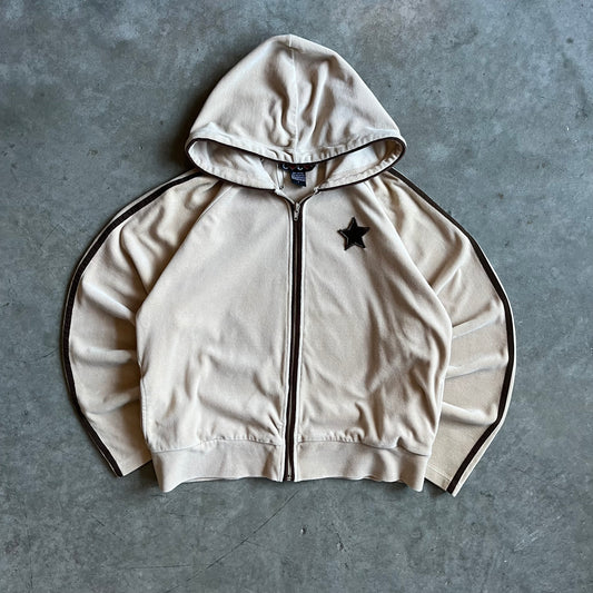 Women’s Y2K Coco Tan Velour Star Zipup