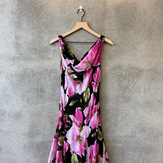 Women’s Pink Cowl Neck Fairy Core Maxi Dress