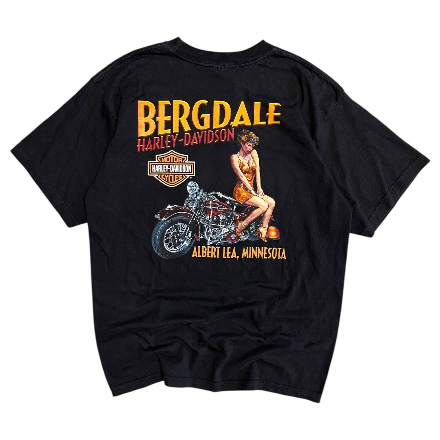 Y2K Harley Davidson Flaming Skull Logo Tee