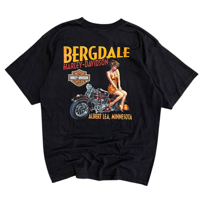 Y2K Harley Davidson Flaming Skull Logo Tee