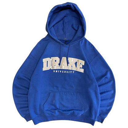 Y2K Blue Drake University Spell Out Hoodie