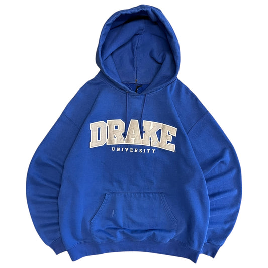 Y2K Blue Drake University Spell Out Hoodie
