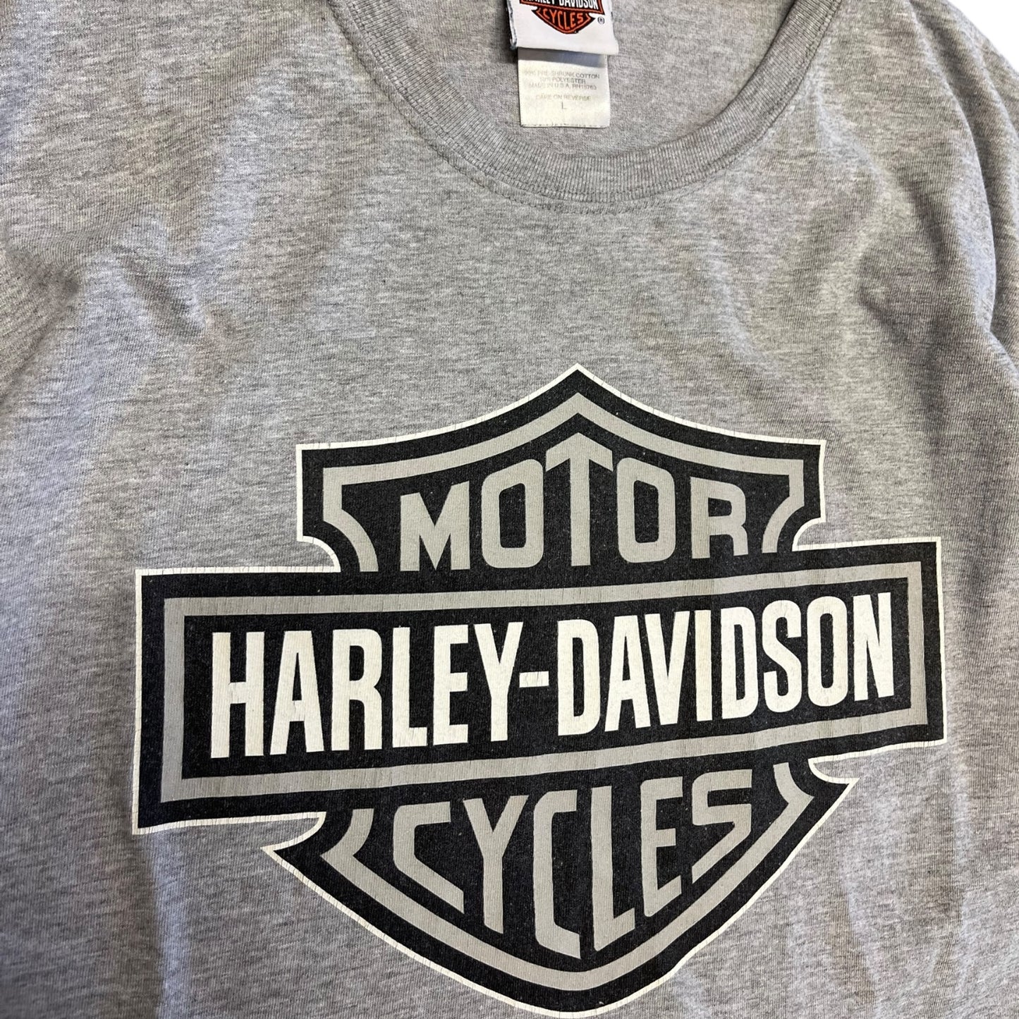 Y2K Harley Davidson Grey Emblem T Shirt