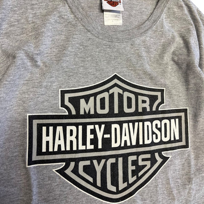 Y2K Harley Davidson Grey Emblem T Shirt