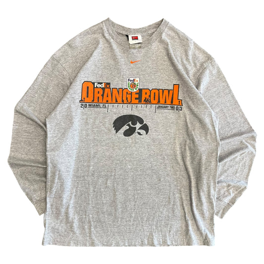 Y2K Iowa Hawkeyes FedEx Orange Bowl Gray T Shirt