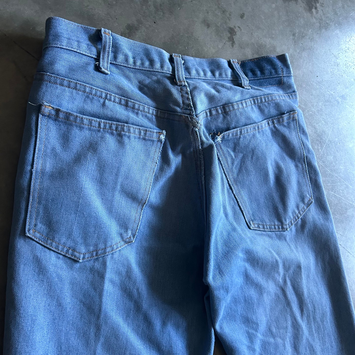Vintage Plain Pockets Slight Flare  Blue Jeans