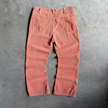 Vintage Levi’s 646 Bell Bottoms Peach Corduroy Exposed Button Fly
