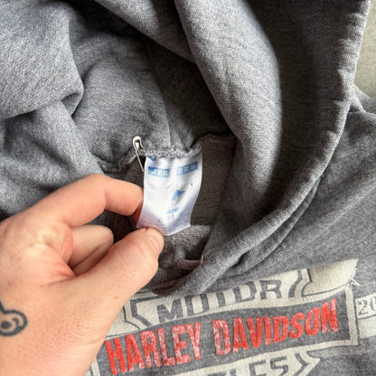 Y2K Harley Davidson Ford F150 Faded Grey Hoodie