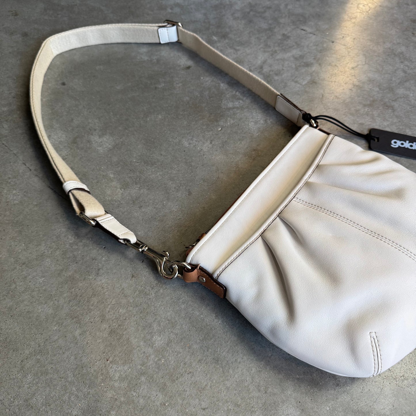 Coach Minimalistic White Leather Crossbody