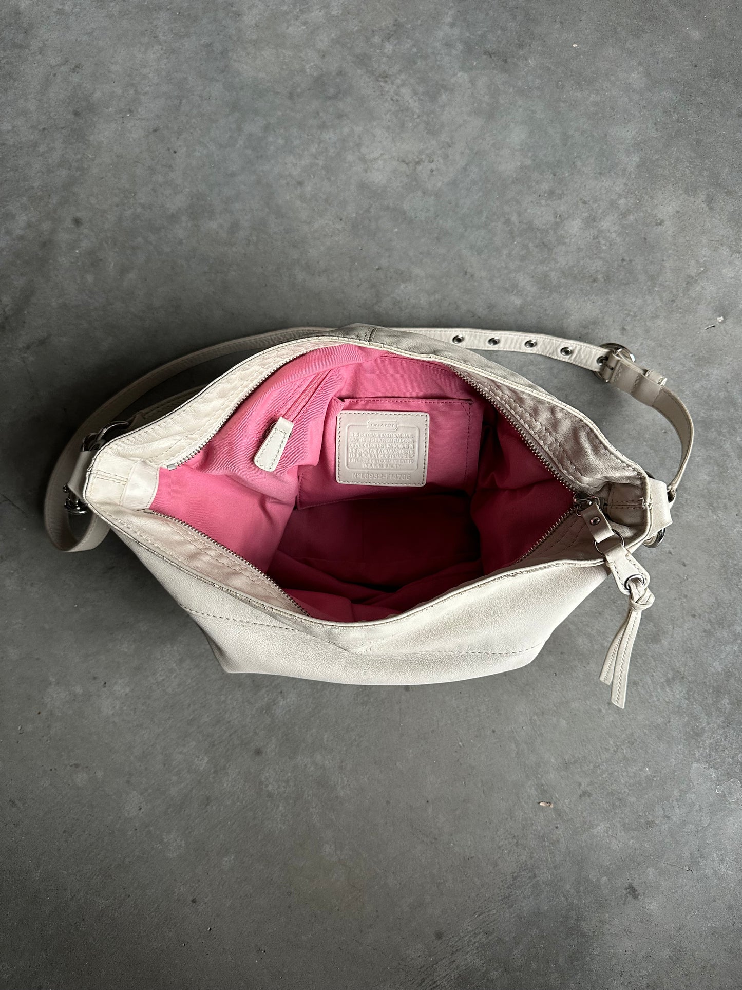 Coach Y2K White Leather Zoe Bag