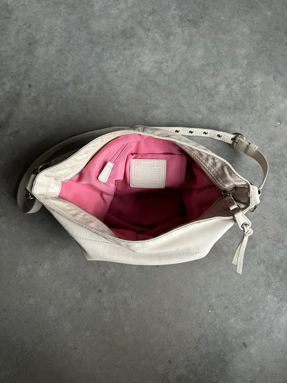 Coach Y2K White Leather Zoe Bag