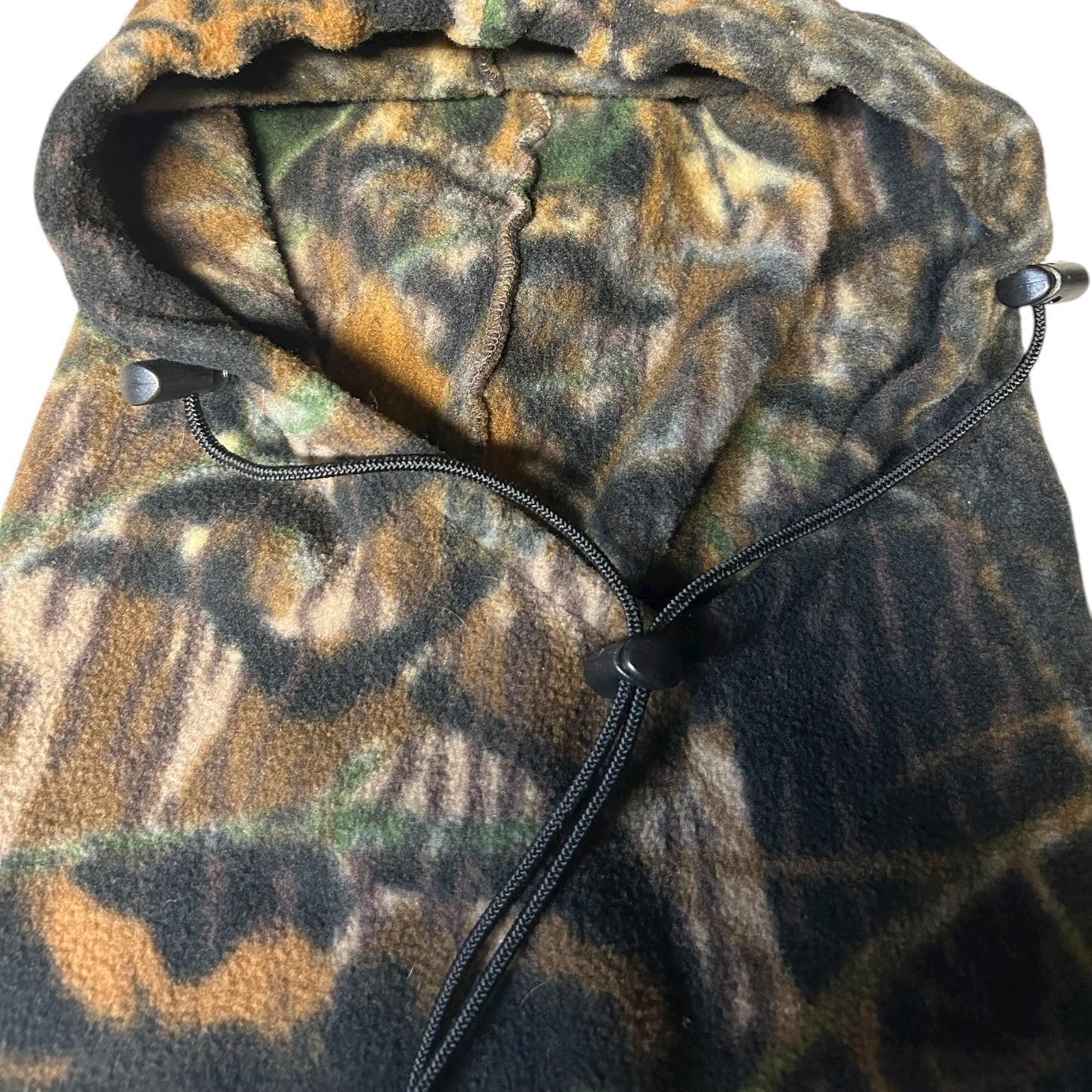 Vintage Adjustable Camo Fleece Hood