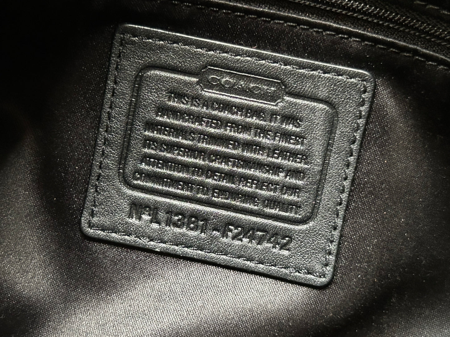 2013 Coach F24742 Campbell Signature Shoulder Bag In Black