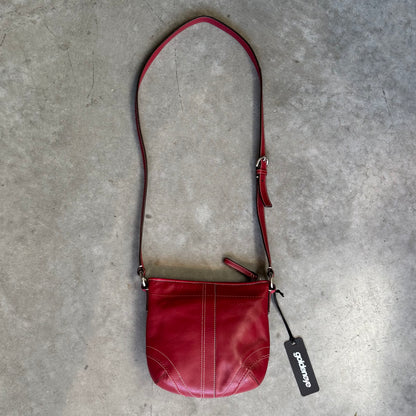 Coach Minimalistic Red Leather Crossbody
