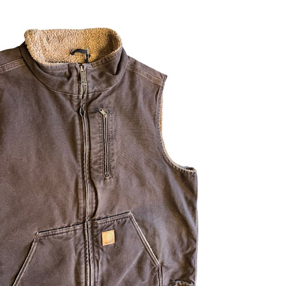 Carhartt ‘V33 DKB’ Dark Brown Sherpa Lined Vest