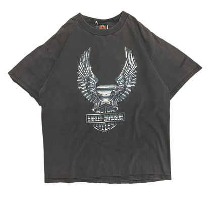 Vintage Harley Davidson Chrome Engine Wings T Shirt