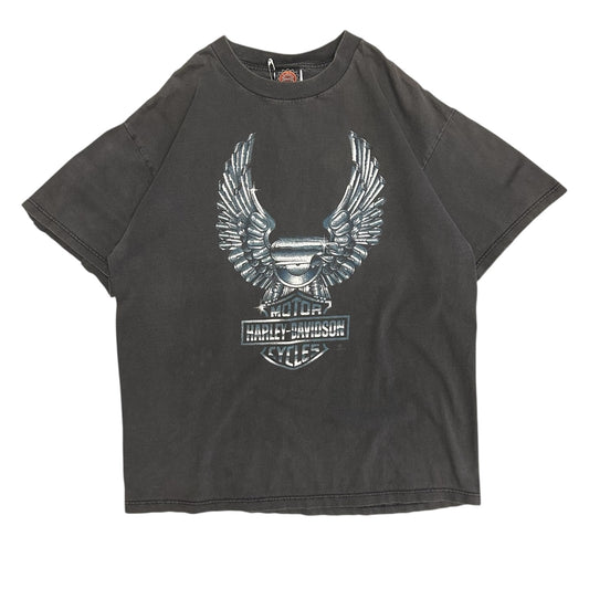 Vintage Harley Davidson Chrome Engine Wings T Shirt