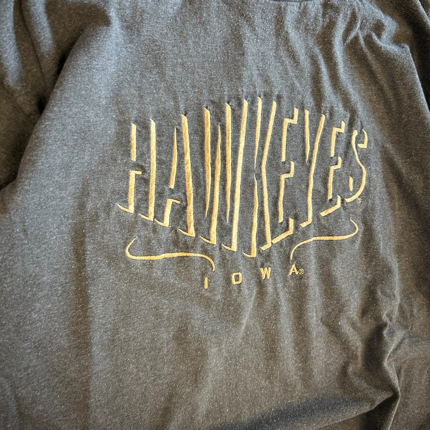Vintage Iowa Hawkeyes Faded Embroidery Tee