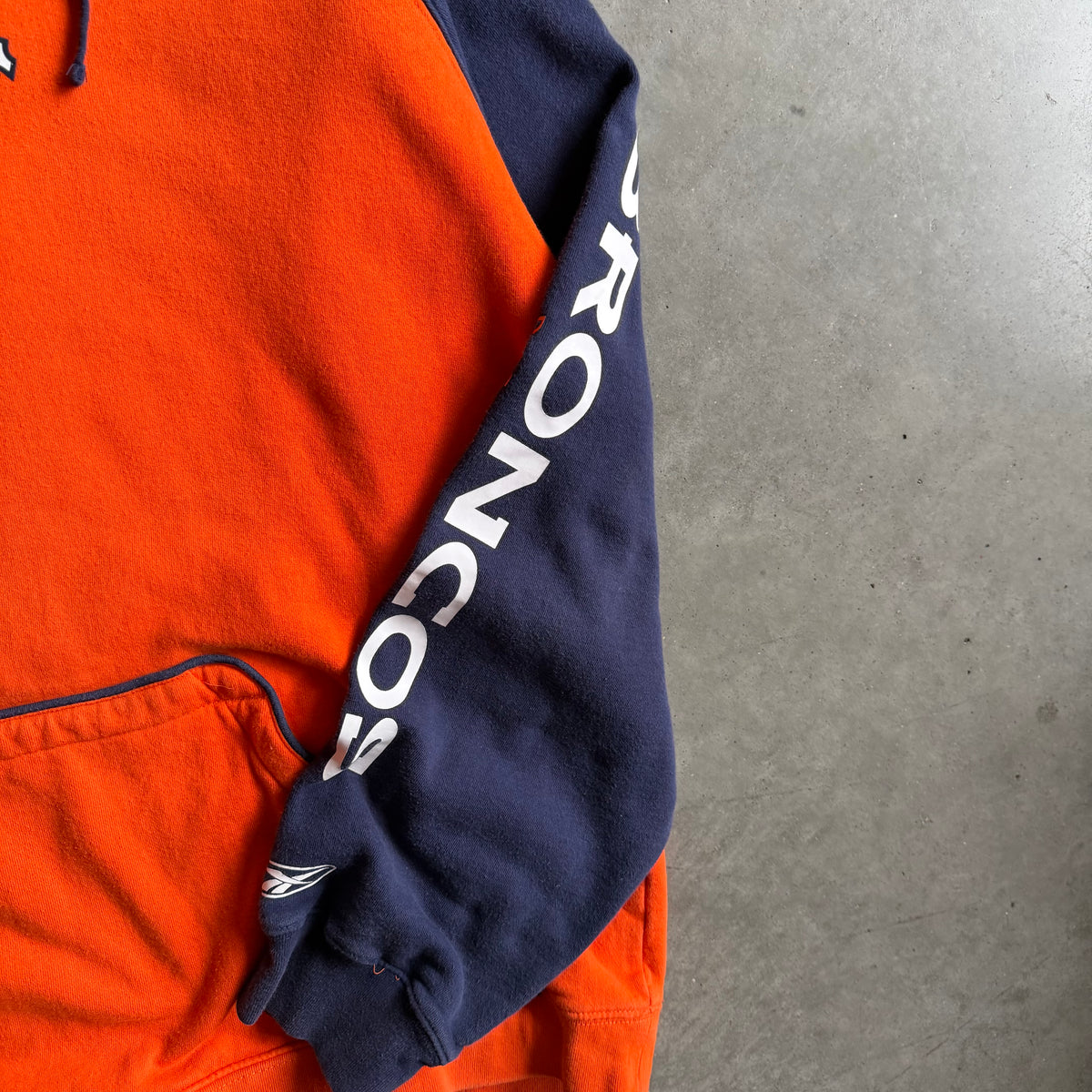 Y2K Denver Broncos Orange & Navy Cut & Sew Hoodie